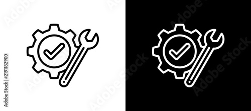 Easy Installation Line Icon On White and Black Backgrounds.   