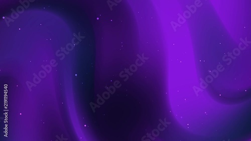 Abstract purple aurora background with stars and flowing waves