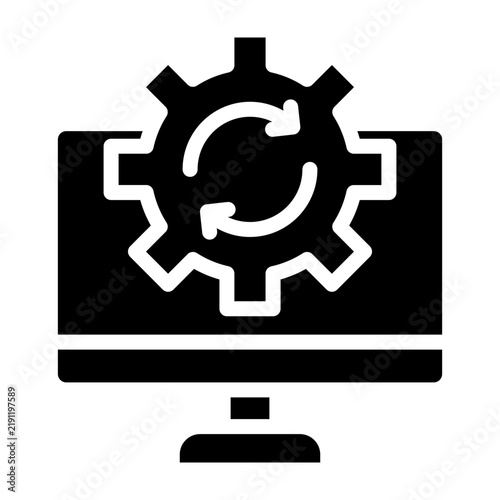 System Upgrade Vector Glyph Icon Design