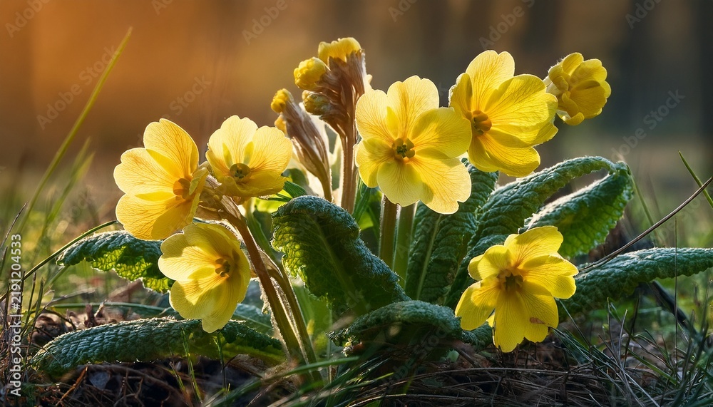 Fototapeta premium Blooming Primula Veris The Cowslip Common Cowslip Or Cowslip Primrose Medicinal Plant