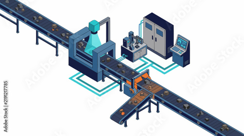 Modern Automated Factory Production Line Workers.