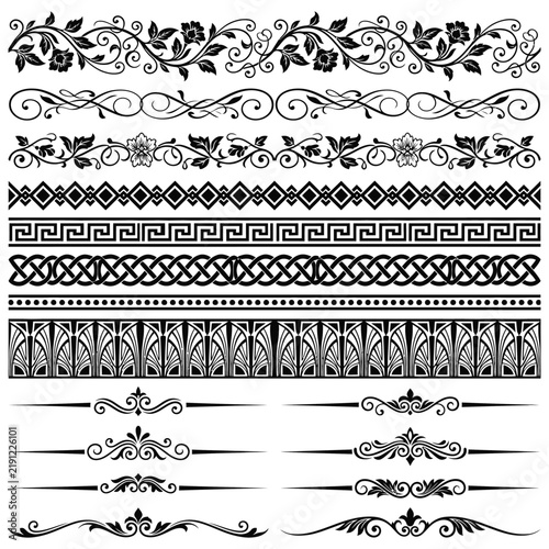 Ornamental Border Patterns and Decorative Dividers Set.