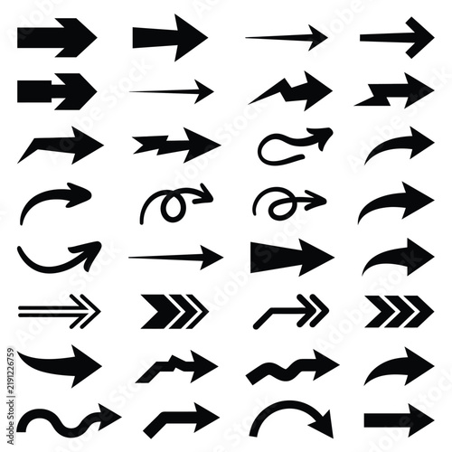 Set of Hand Drawn Directional Arrows Vector Collection.