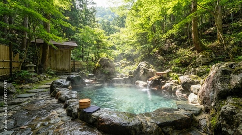 秘境にある温泉イメージ