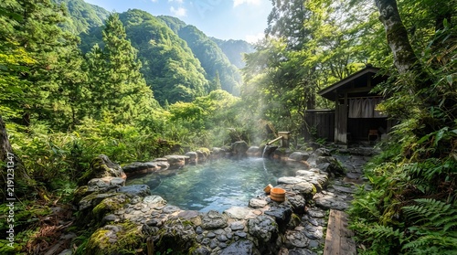 秘境にある温泉イメージ