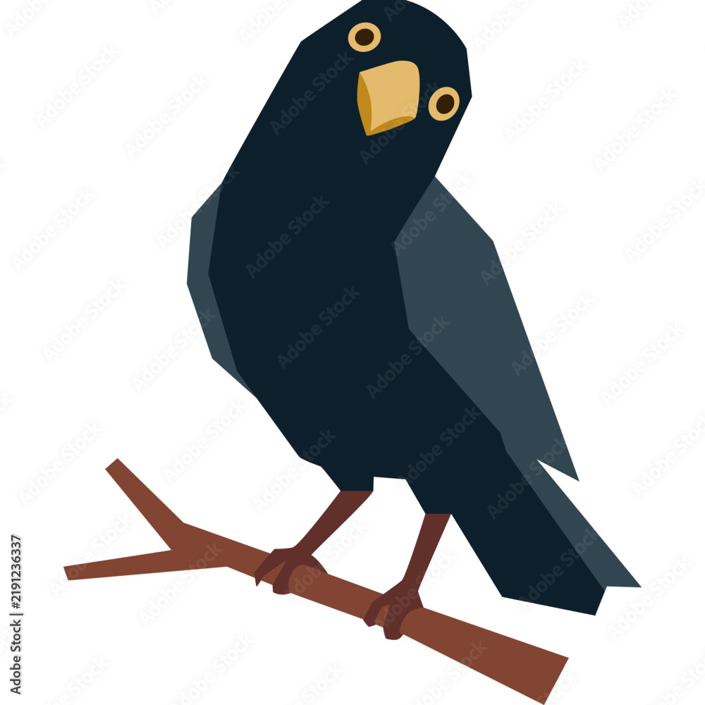Obraz premium Geometric Crow Illustration