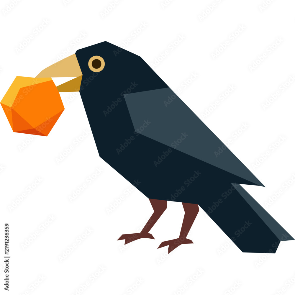 Obraz premium Geometric Crow Illustration