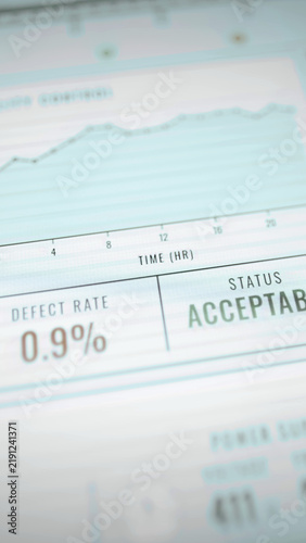 Fotografie Quality chart with 0.9 acceptable defect rate