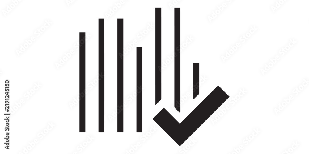 Obraz premium Chart icon with a checkmark symbol