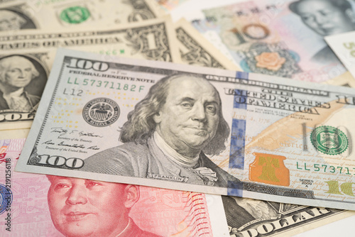 China yuan banknote money, investment economy business and banking.