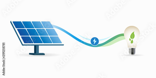 Clean Energy and Solar Power Concept with Sustainable Light Bulb