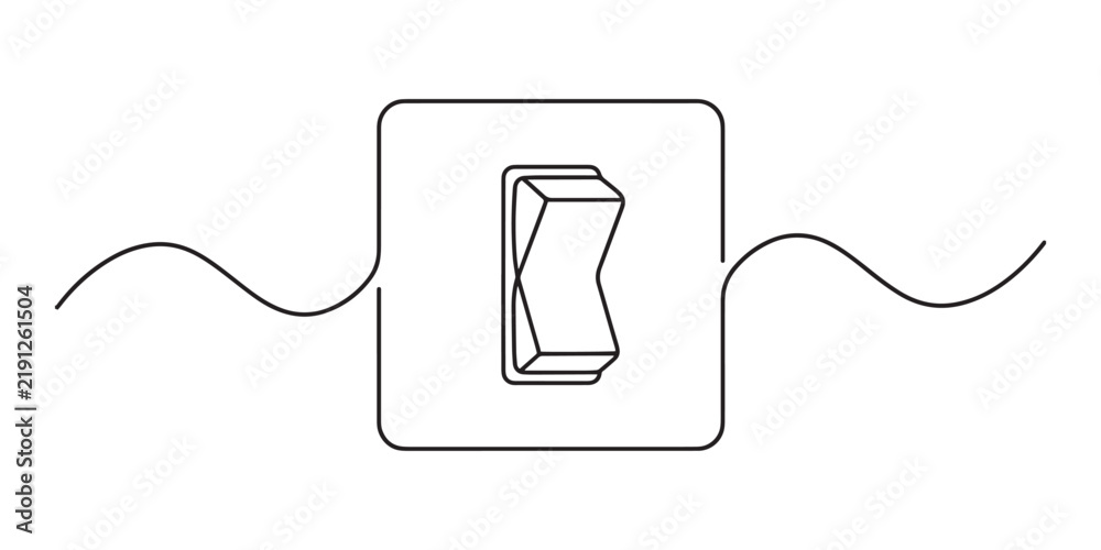 Obraz premium Single line drawing of a light switch
