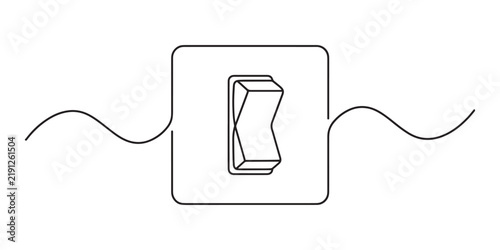 Single line drawing of a light switch