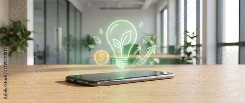 Green Finance and Sustainable Business Growth Technology Concept