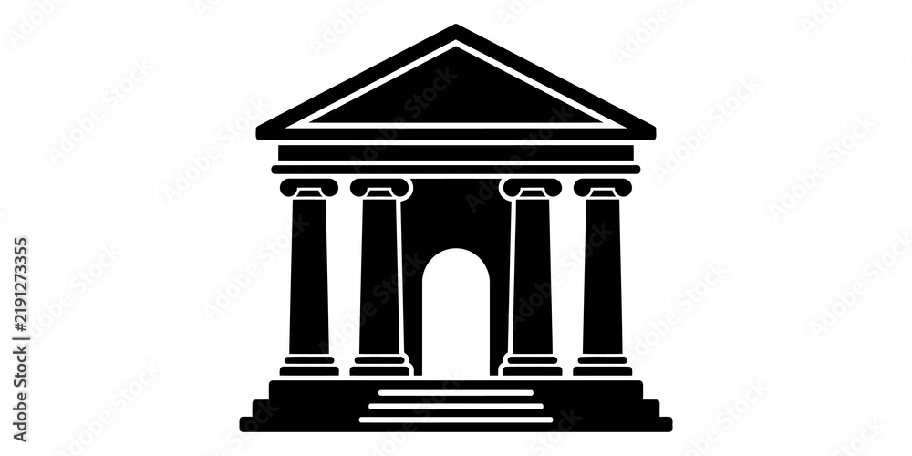 Obraz premium Classic bank building facade illustration representing finance authority.