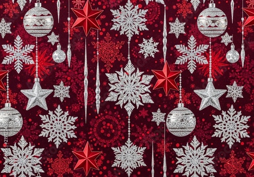 Crimson Snowfall: A Glittering Winter Dream