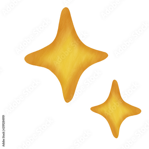 Watercolor Gold Sparkle Stars Halloween Clipart