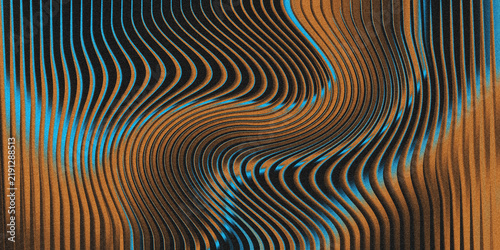 Cuadro en lienzo Abstract wavy lines with swirling motion during gradient lighting and a conceptu