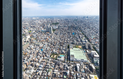 Plakat Tokyo City Viewed Through Observation Windows