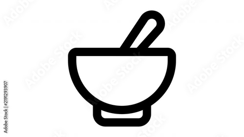 bowl animated Line Icons Premium 4K, Modern Minimal Outline Motion Graphics Collection
