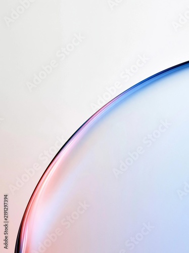 Close-up of a curved object with a gradient effect. the object appears to be made up of two colors - blue and pink.