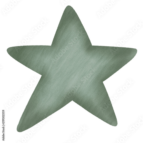 Cute Green Halloween Star Watercolor Clipart