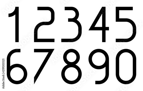 Vector numbers from zero to nine