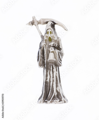 Konstfotografi Death with a scythe isolated on a white background
