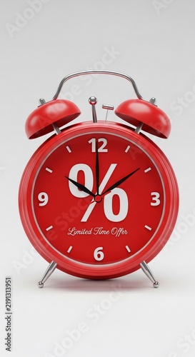 Crimson Countdown: 3D alarm clock with stark lighting, a bold statement on expiring opportunities.