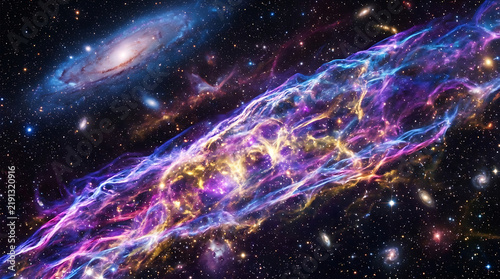 Colorful cosmic galaxy space nebula with stars