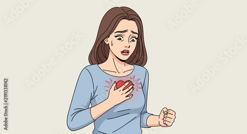 Woman Experiencing Heart Pain and Emotional Distress