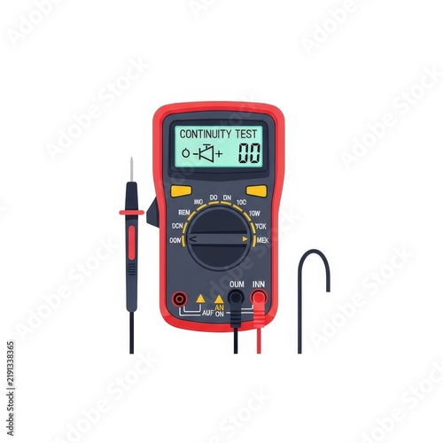 Obraz na płótnie Digital Multimeter with Test Probes for Electrical Measurement