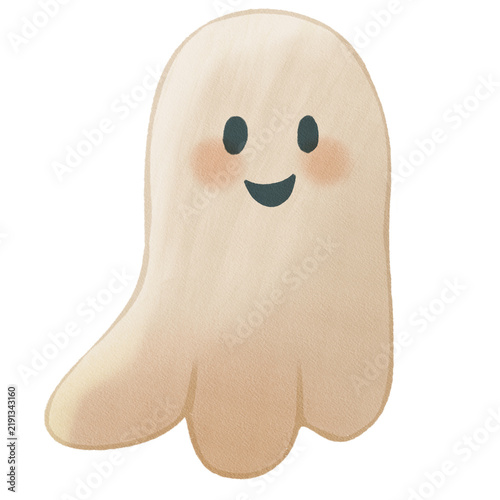 Cute Halloween Ghost Character Watercolor Clipart