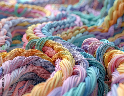Tangled Pastel Threads Representing Complex Thoughts and Emotional Overload