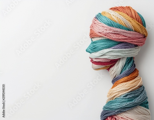 Colorful Knotted Threads Gradually Untangling as a Mental Health Concept