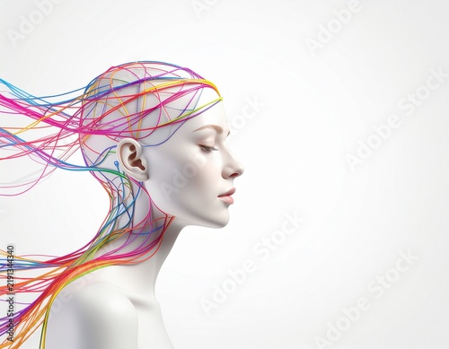 Messy Threads Transforming into Straight Lines as a Symbol of Clear Thinking