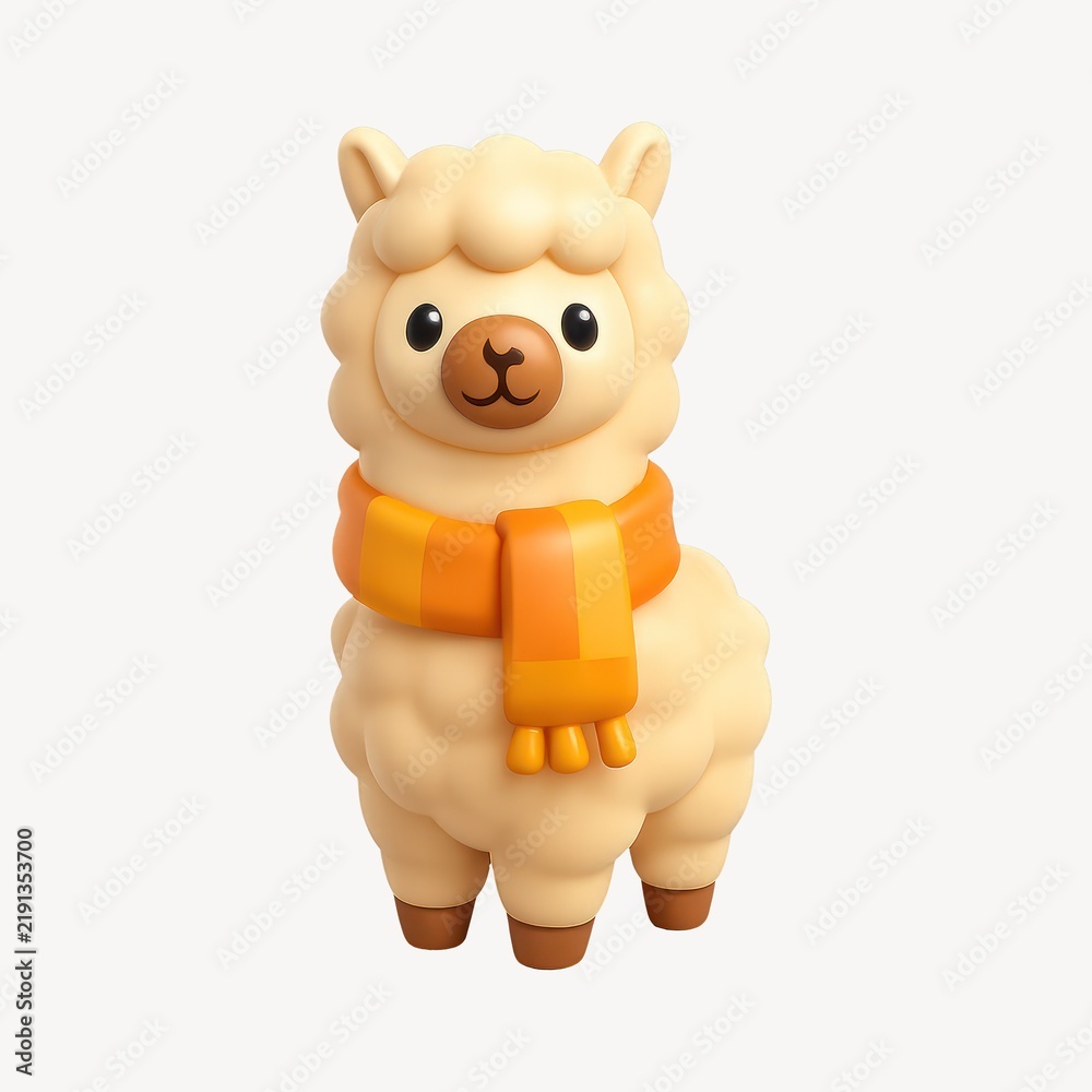 Fototapeta premium Cute llama toy with scarf.