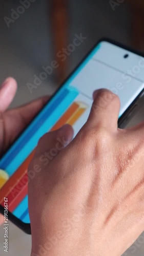 close up of women hand holding smart phone 