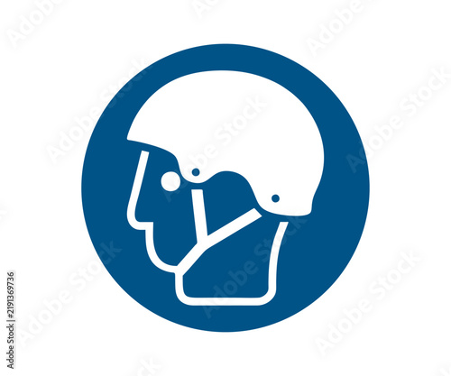 Wear a sports helmet, ISO 7010 M066 mandatory action sign icon vector design and illustration.


