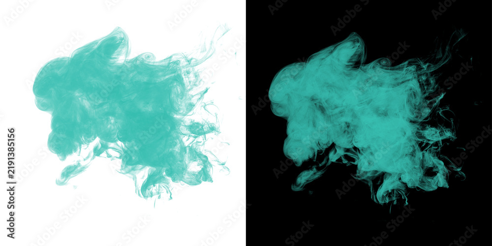 Obraz premium Png of abstract teal smoke cloud isolated on transparent background