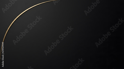 Elegant black background with golden curved line design
