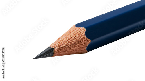 Quadro su tela Sharpened dark blue wooden pencil with graphite tip