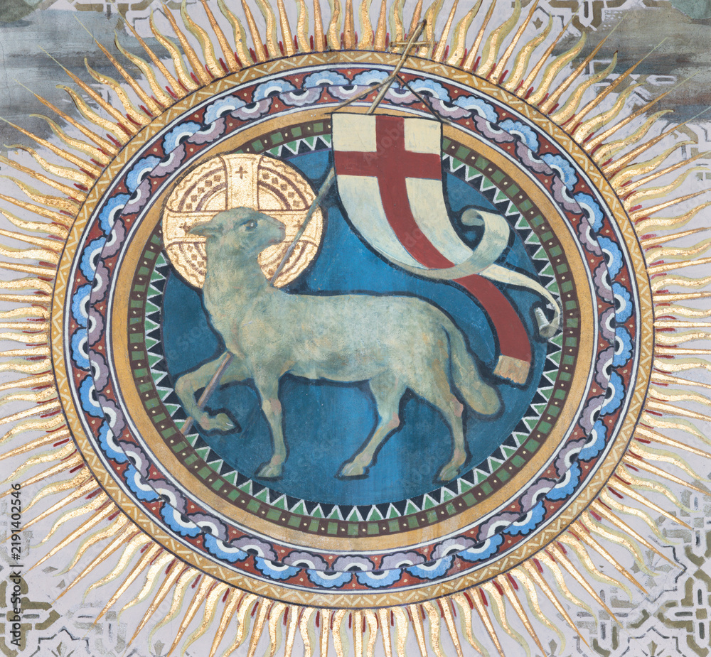 Fototapeta premium Monza - The fresco of Lamb of God in the church Chiesa di San Carlo by Grandi 