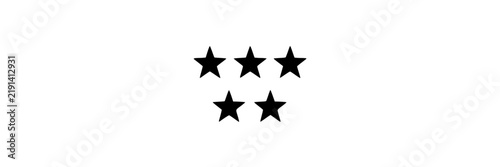 Five-Star Rating Symbols Set, Vector Icons for Reviews, Feedback, and Quality Assessment