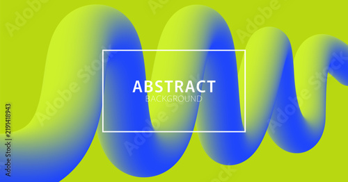 Wavy shape with soft gradient. Abstract background with wavy 3d fluid ribbon. Vector illustration.