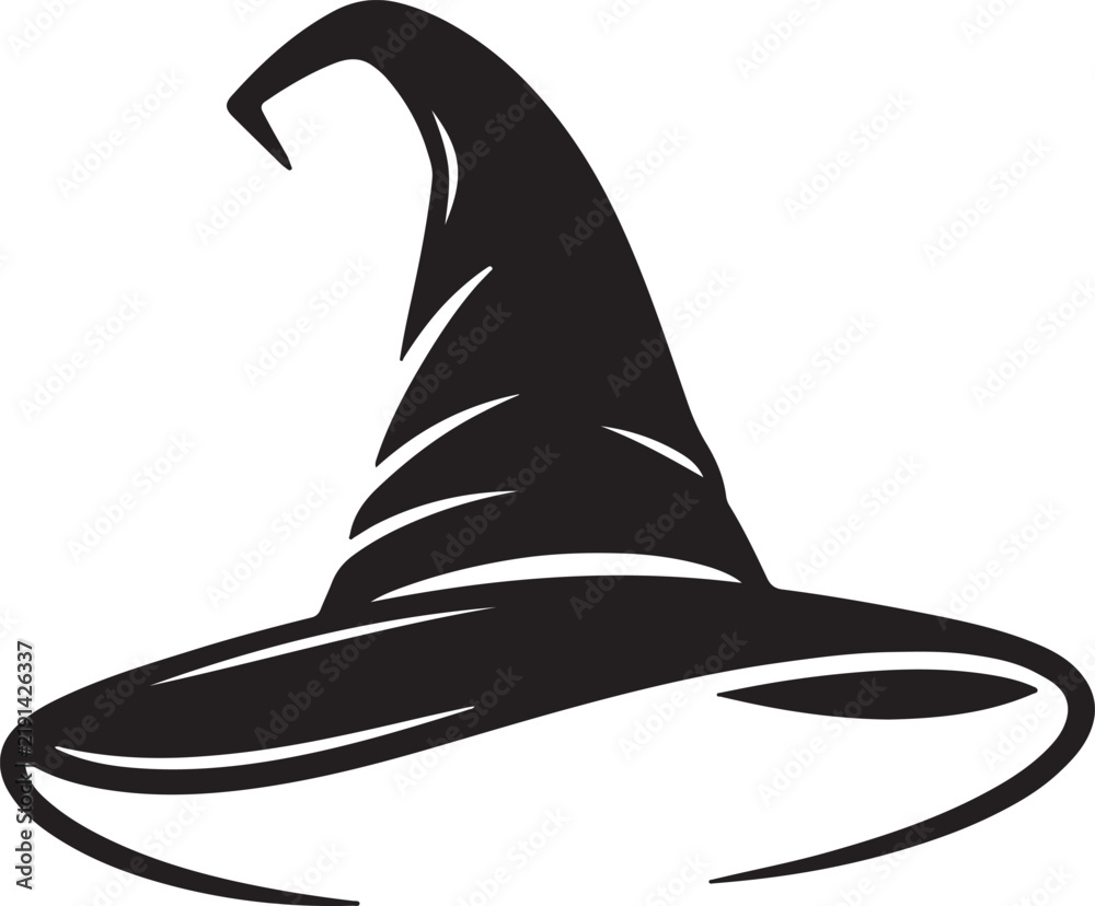 Obraz premium A colorful pointed witch hat illustration perfect for halloween decorations magic themed party designs and spooky holiday creative graphic projects