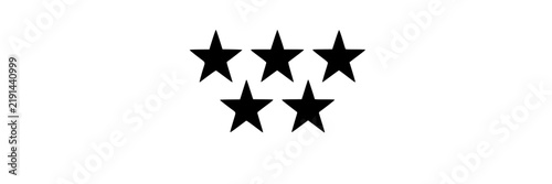 Rating Stars Set, Minimalist Design, Five-Star Review Icon. Quality Assessment Graphic, Customer Feedback Symbol