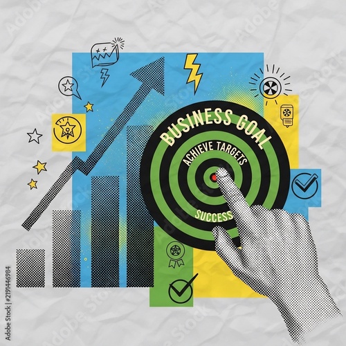 Ascending Ambition: A Finger's Focus on the Bullseye of Success