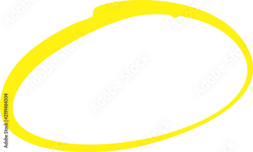 Plakat Yellow Hand Drawn Circle Marker