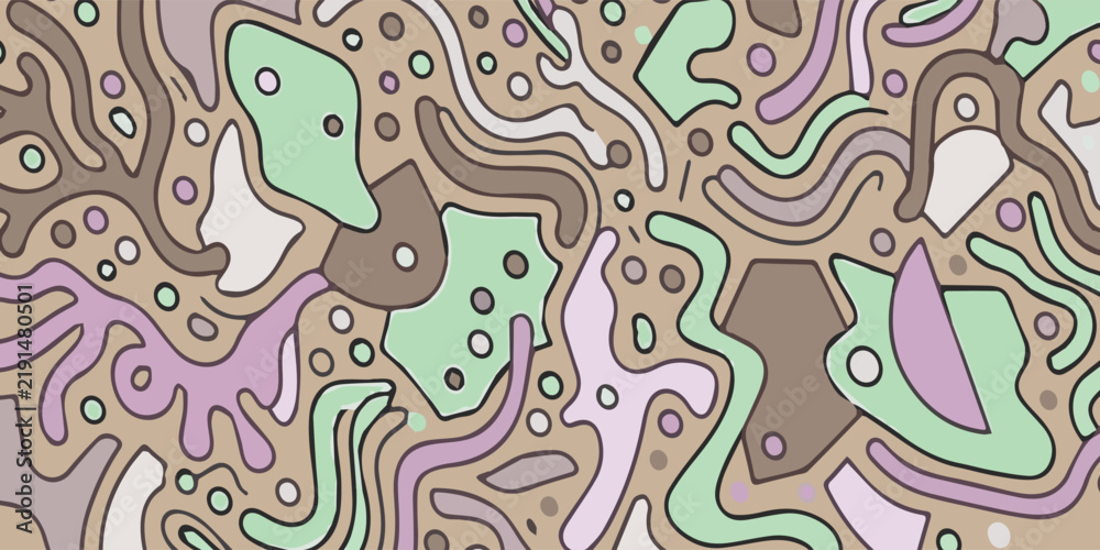 Obraz premium Abstract Topographic Map Pattern with Contour Lines and Color Variations